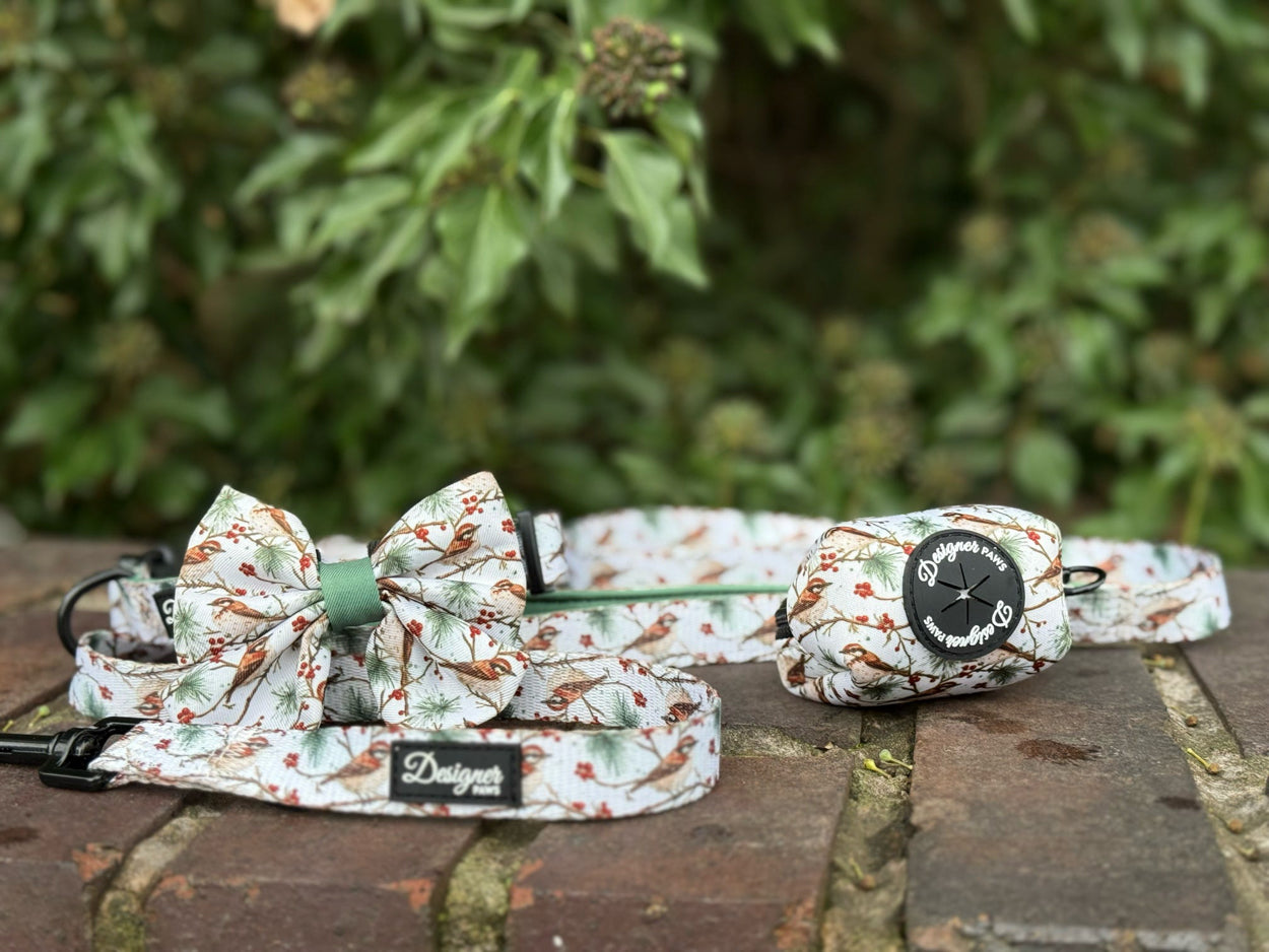 Frosted Finch Poo-Bag Holder Sailor Bow and Lead