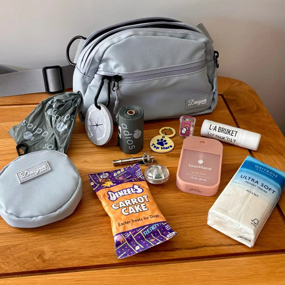 Contents of the Gray Dog Walking Bag