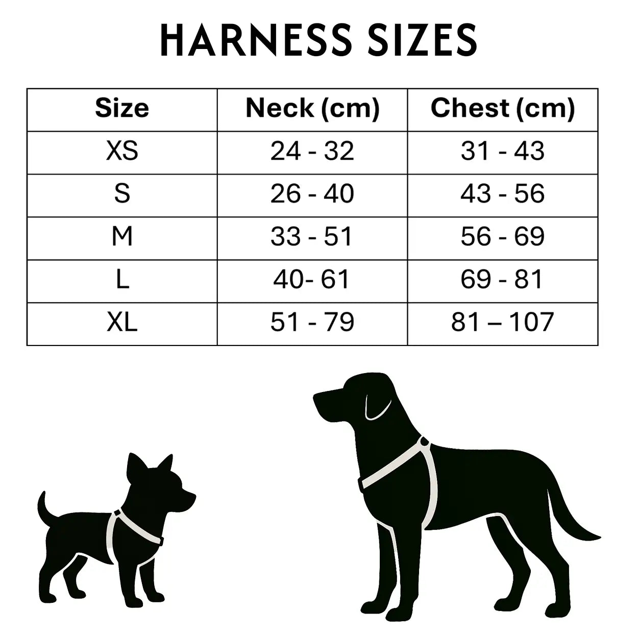 Harness Size Chart
