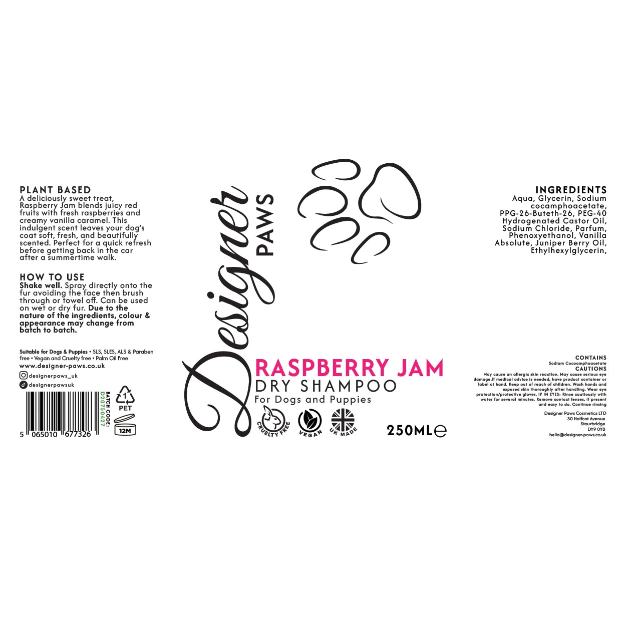 Raspberry Jam Dry Shampoojpg Label